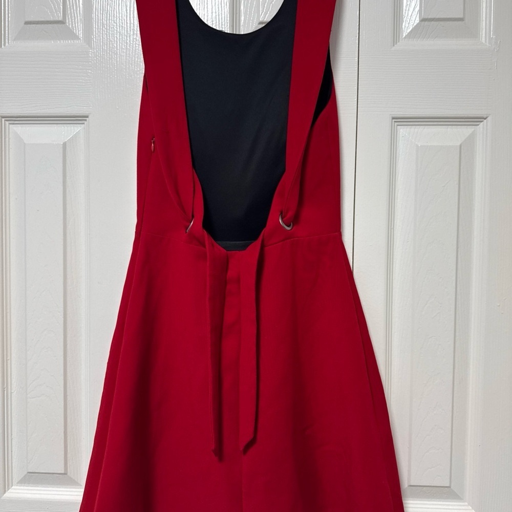 Zara Red Scoop-Neck Fit & Flare Mini Dress A33 - Picture 9 of 11